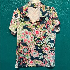 CEGOLFS  Navy Floral women’s golf Shirt